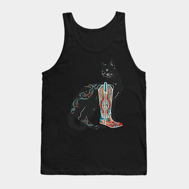 Cat Cowboy Chronicles Whiskers Tank Top by RazonxX